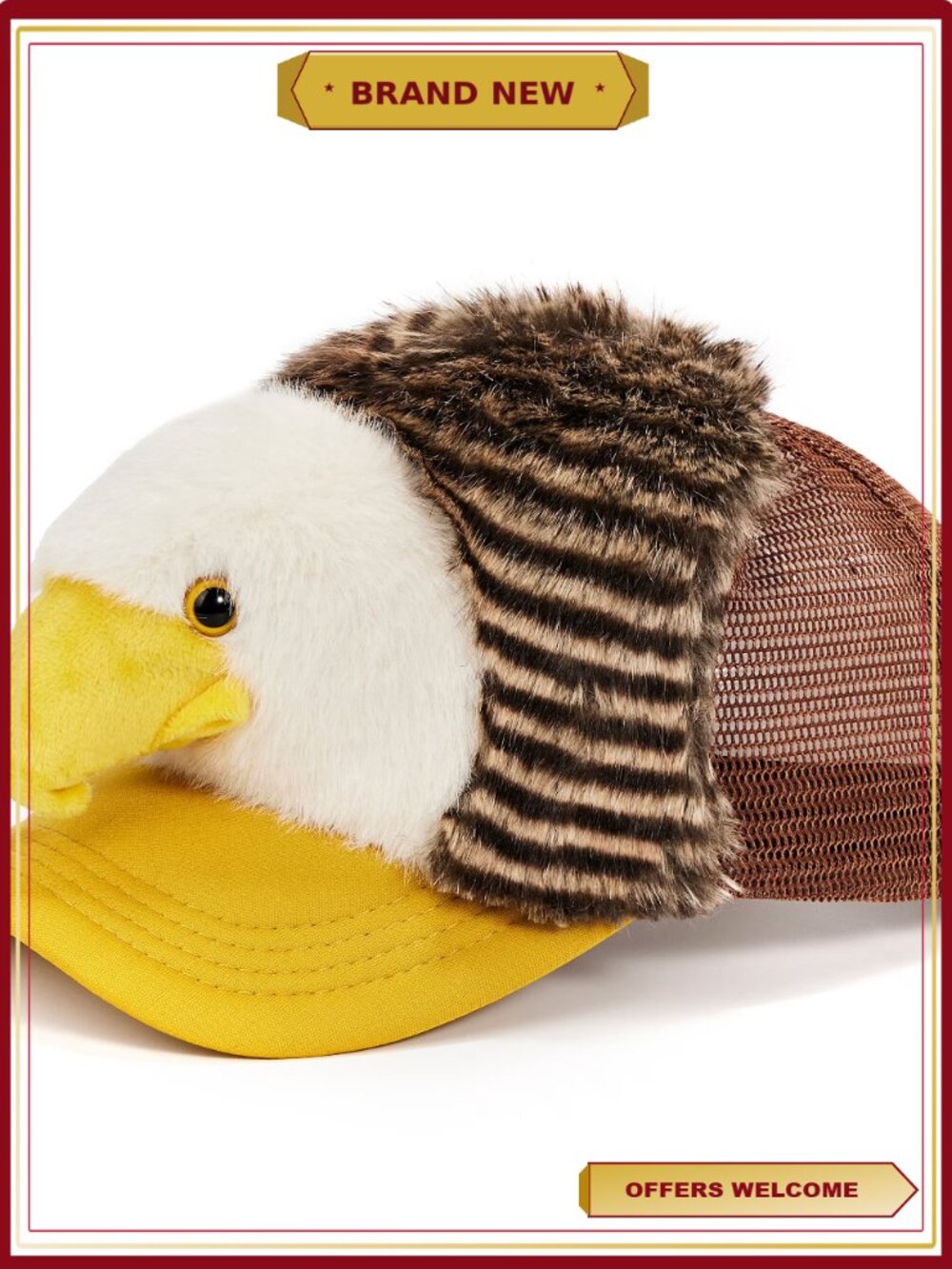 Funny 3D Trucker Hat Adjustable Snapback Mesh Cap Novelty Animal
